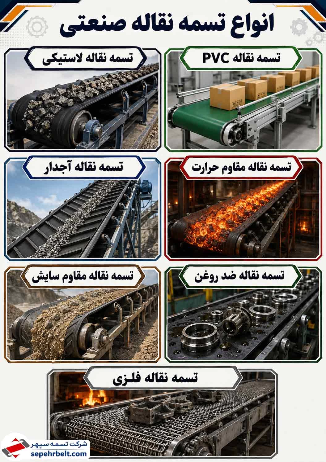 انواع تسمه نقاله صنعتی