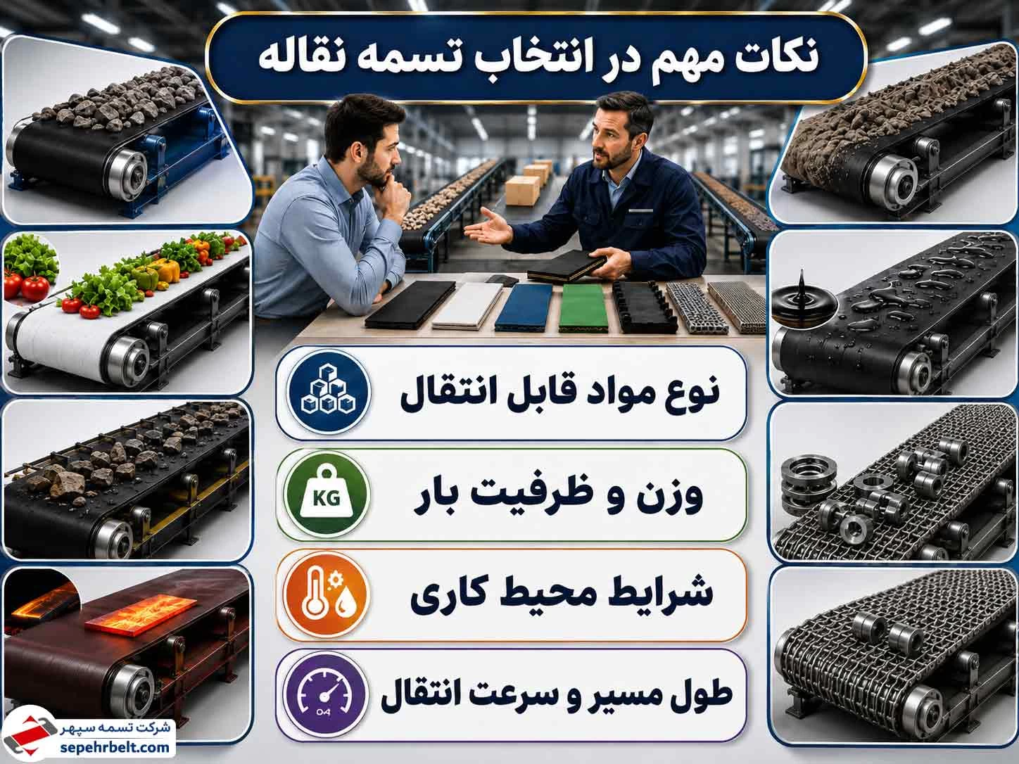 نکات مهم در انتخاب تسمه نقاله مناسب