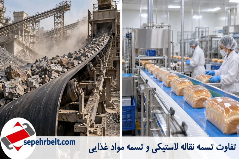 تفاوت تسمه نقاله لاستیکی و تسمه مواد غذایی
