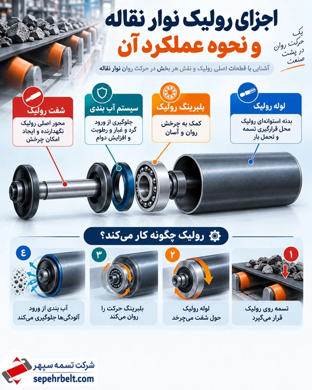 اجزای رولیک نوار نقاله
