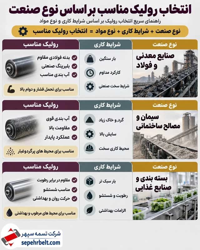 انتخاب رولیک مناسب بر اساس نوع صنعت