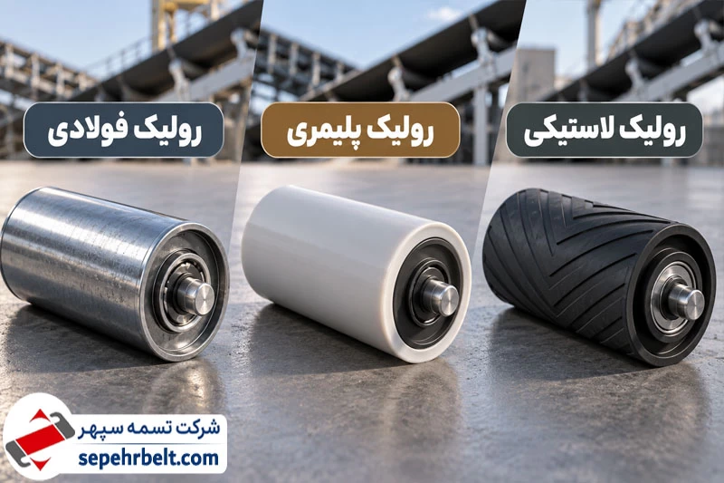 انواع رولیک نوار نقاله از نظر جنس