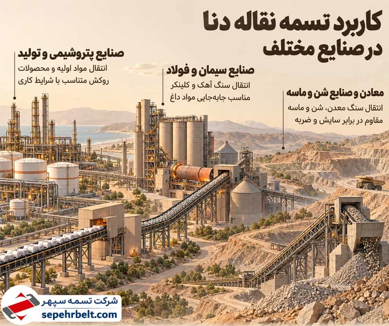 کاربرد تسمه نقاله دنا در صنایع مختلف